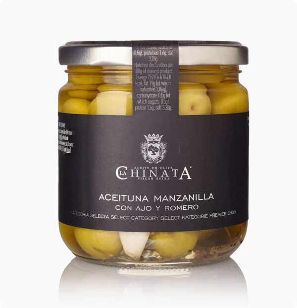 Olivy Manzanilla s česnekem a rozmarýnem